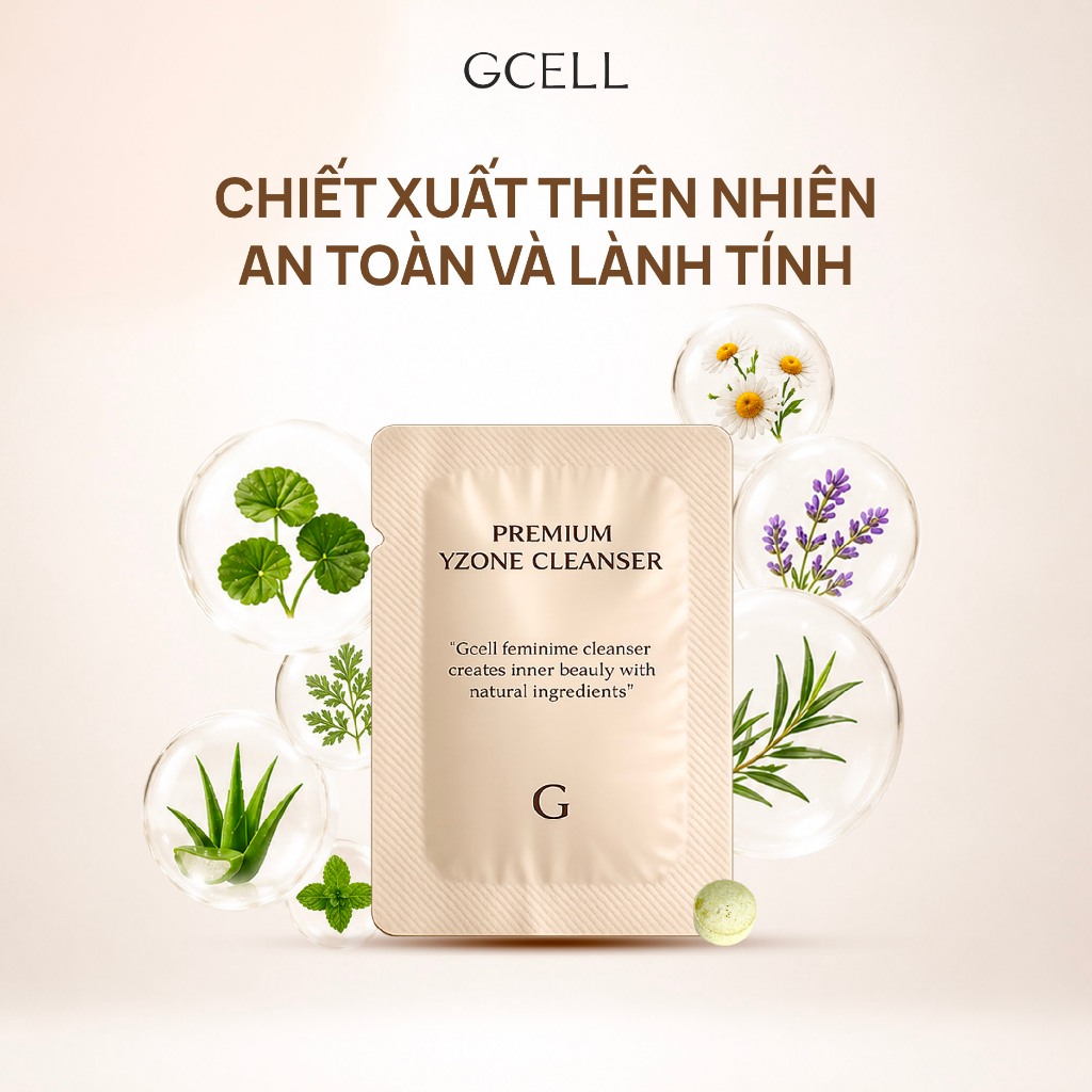[TÁCH LẺ] Sản phẩm hỗ trợ làm sạch, cân bằng độ pH cô bé GCELL PREMIUM YZONE CLEASER