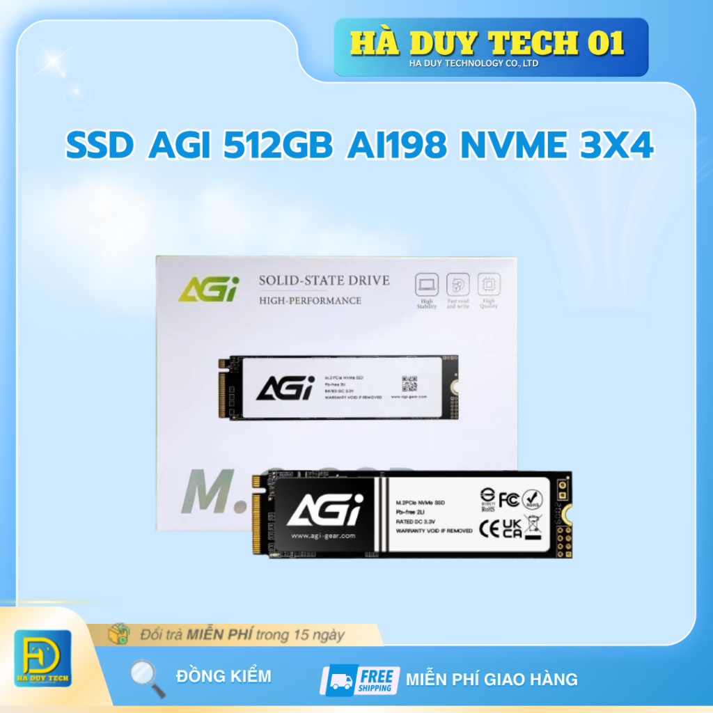 SSD 512GB M.2 NVMe SATA III AGI ADATA Lexar Biwin SSTC MCQUEST-Cam Kết Chính Hãng -BH 36T-HaDuyTech