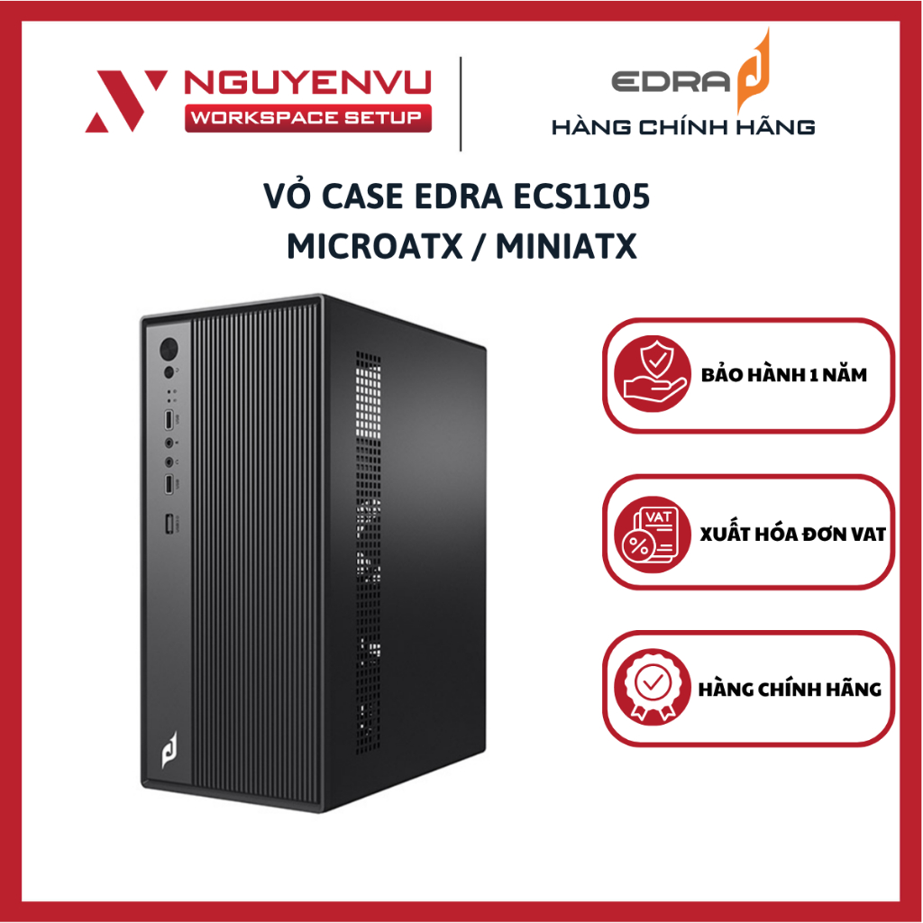 Vỏ Case EDRA ECS1105 (MicroATX / MiniATX) - Hàng Chính Hãng