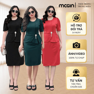Đầm Trung Niên Dự Tiệc Dáng Peplum Jolie | Đầm Cho Mẹ Trẻ Trung Sang Trọng | CG024 MCGIN
