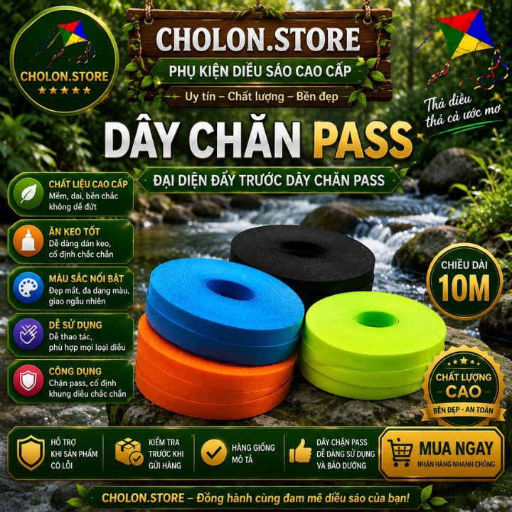 Phụ Kiện Dây Chặn Pass Diều - Dây Buộc Pass Inox Chất Lượng Cao Cho Diều Song Vân, Đại Trà, Đuôi Cá