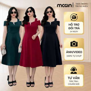 [CG047] Đầm Thiết Kế Đi Tiệc Cao Cấp Sang Trọng Thanh Lịch, Đầm Form Xòe Trễ Vai MIA Nhẹ Nhàng