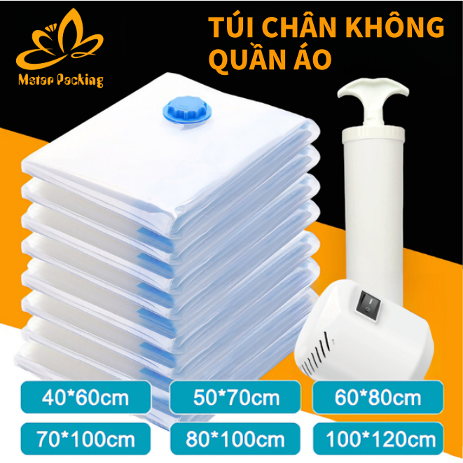 Mstar Packing【🎁Mua 5 tặng 1】Túi chân không đựng quần áo, chăn gối chống ẩm, bụi tiết kiệm diện tích