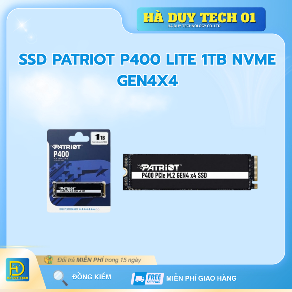 SSD PATRIOT P400 LITE 1TB NVME GEN4x4 - Cam Kết Chính Hãng - BH 36T - Ha Duy Tech