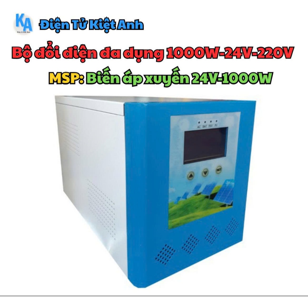 Bộ đổi điện đa dụng 1000W - 24V-220V - MSP: Biến áp xuyến 24V-1000W