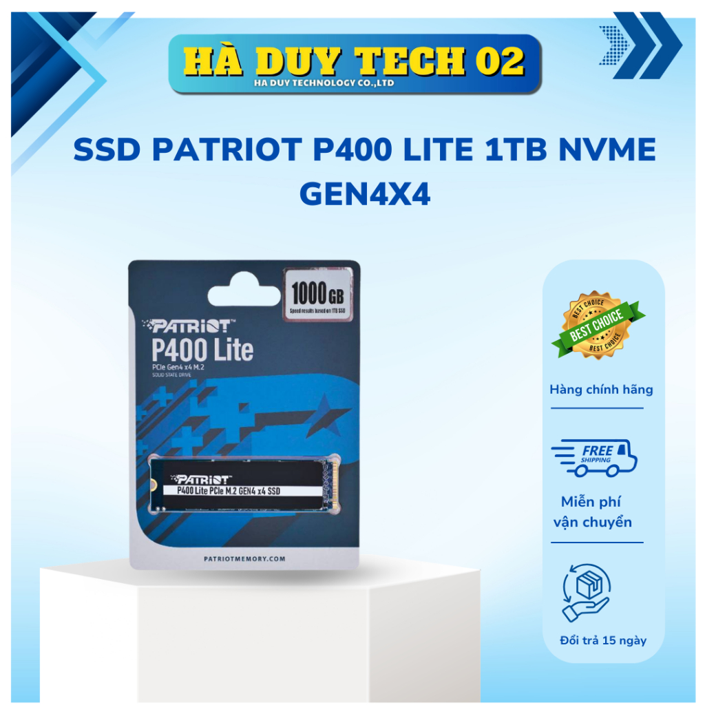 SSD PATRIOT P400 LITE 1TB NVME GEN4x4 - Chính Hãng - Bảo Hành 36T - Ha Duy Tech