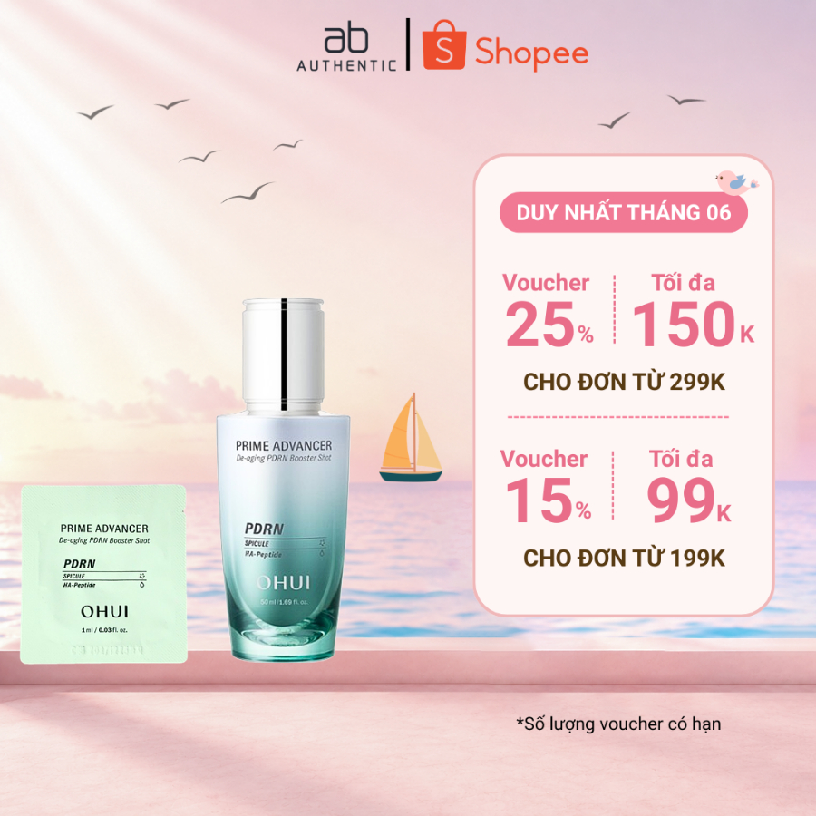 [Top 1 bán chạy] Combo 10 Gói Sample Tinh chất căng bóng Ohui PDRN Prime De-aging Booster Shot - AB AUTHENTIC