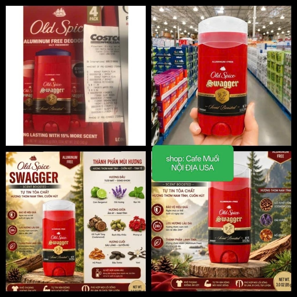 SÁP LĂN KHỬ MÙI Old Spice Swagger Scent Boosted 85g