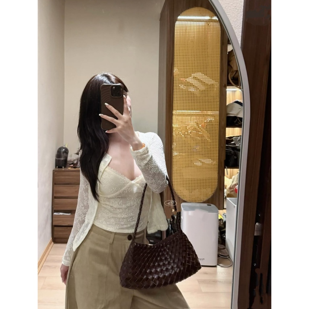 (MÃ 6472) SET ÁO 2 DÂY SÒ THUN REN HOA CO GIÃN MIX ÁO KHOÁC NGOÀI CARDIGAN TONE MÀU NGỌT NGÀO - DÀNH CHO NỮ | BigBuy360 - bigbuy360.vn