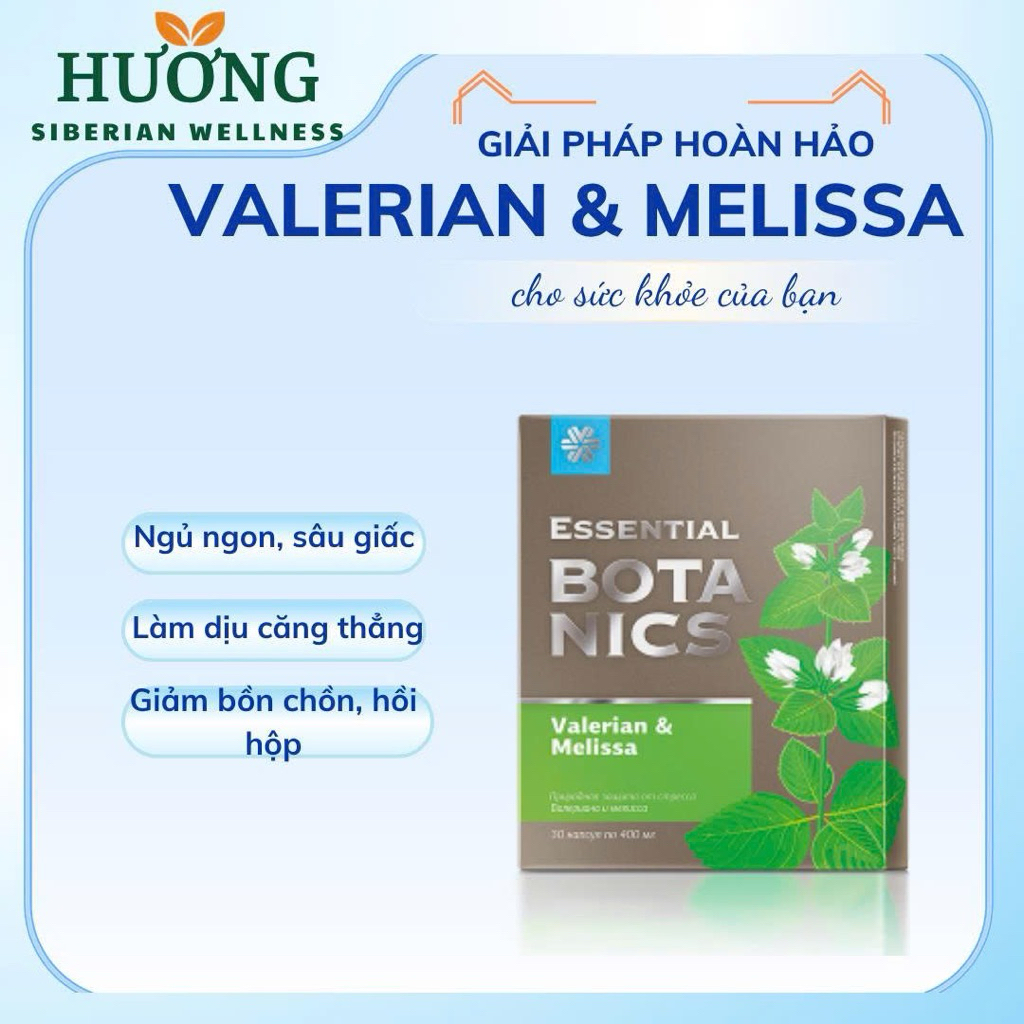 Hỗ trợ điều trị mất ngủ Essential Botanics Valerian & Melissa - SIBERIAN WELLNESS