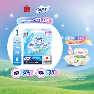 Băng vệ sinh Sofy Cooling Fresh siêu mỏng cánh 23cm gói 8 miếng