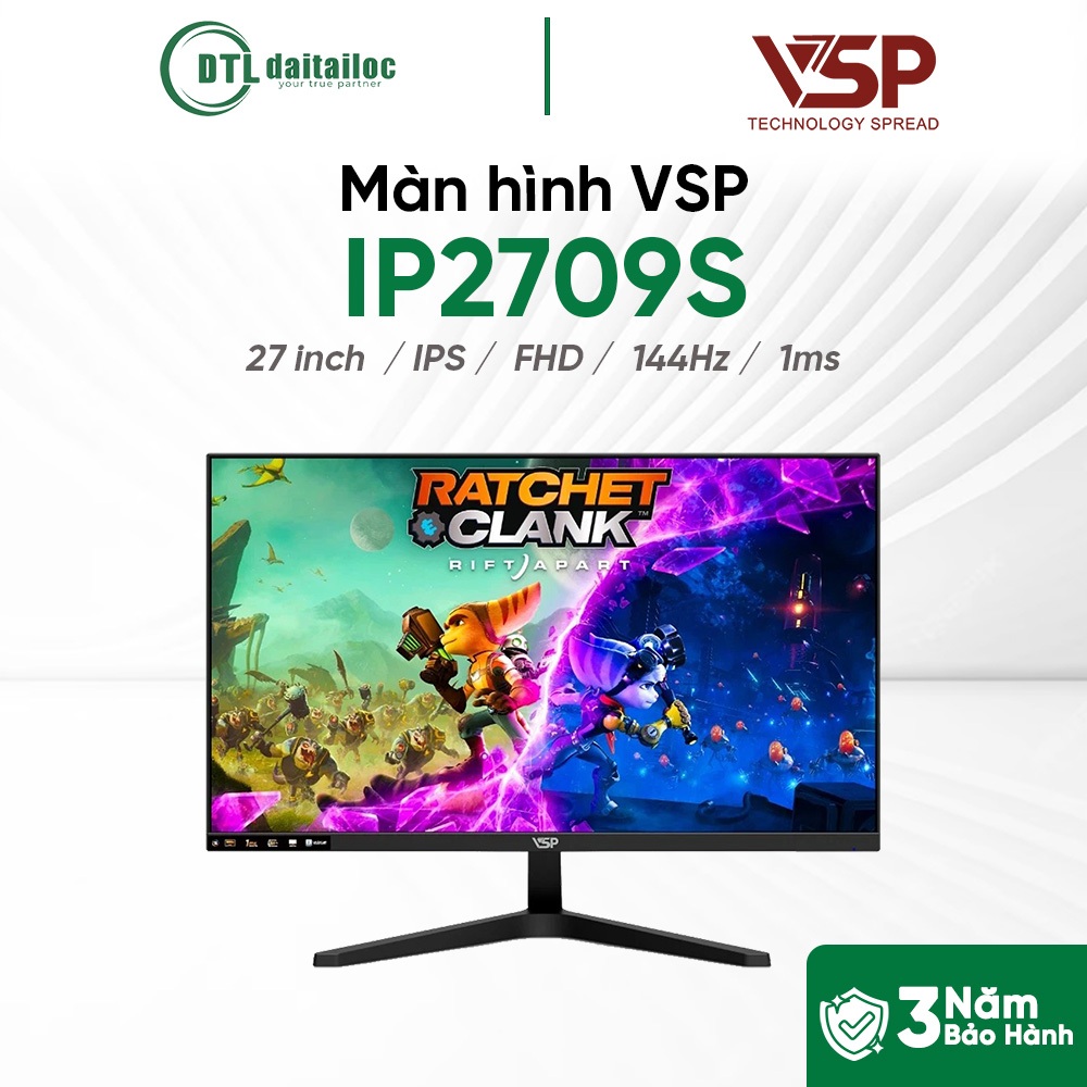 Màn Hình VSP IP2709S 27 inch IPS FHD 144Hz 1ms HDMI VGA | Chính Hãng | Bảo hành 36 tháng