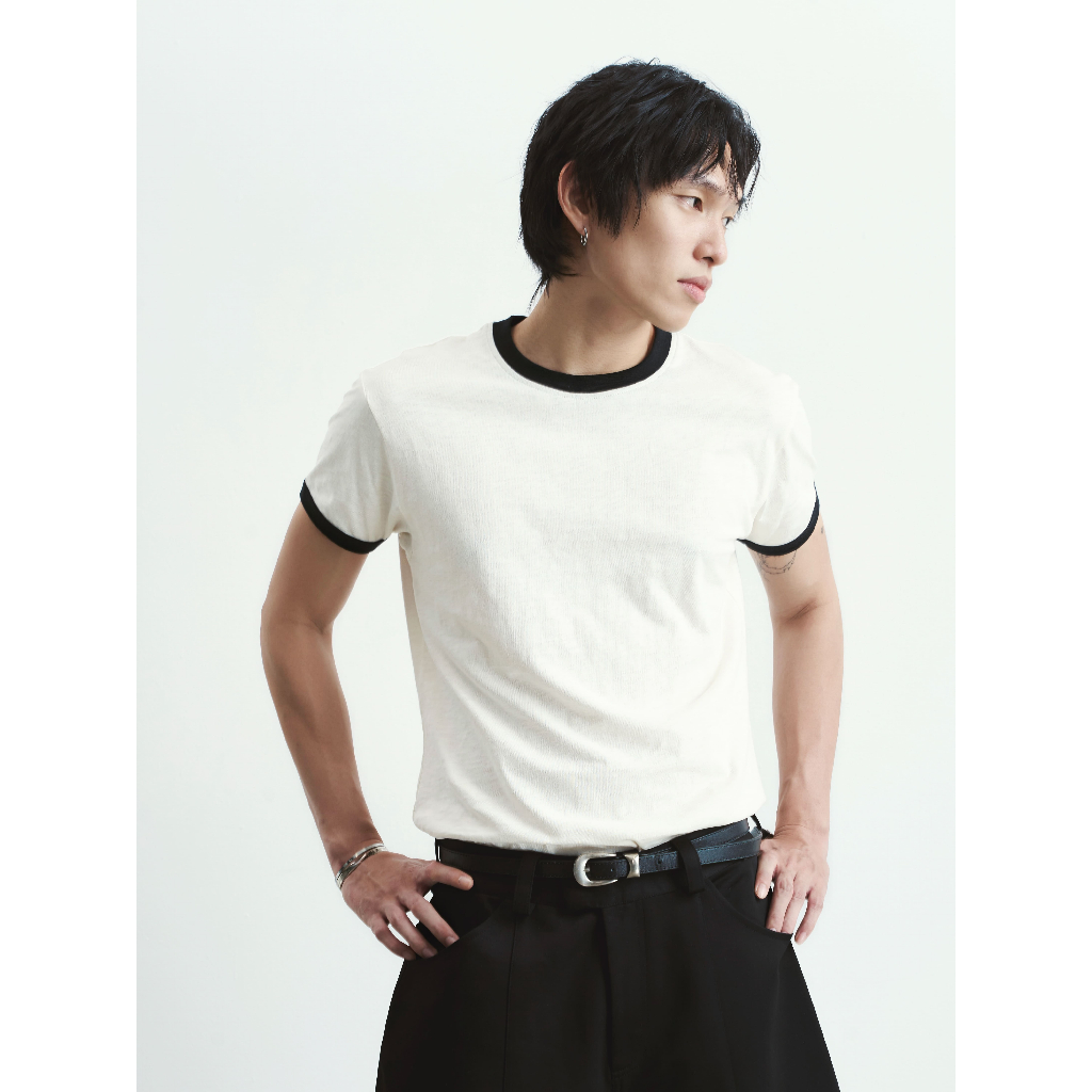 Áo thun cổ viền phối màu - WOOD ELEMENT | MARTIN RINGER TEE