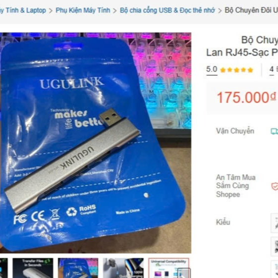 HUB USB 3.0 chính hãng Ugreen 4 in 1 Vỏ Nhựa hộp kim Cho PC Laptop HDD - Hàng Chính Hãng ( mới 100% 