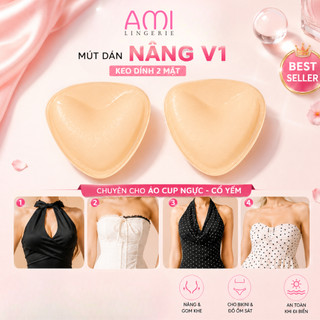 Mút Đệm Bikini Tam Giác 2 Mặt Keo Giúp Nâng Ngực Tạo Khe Dành Cho Áo Cổ Yếm Áo Cup Nhực AMI 469