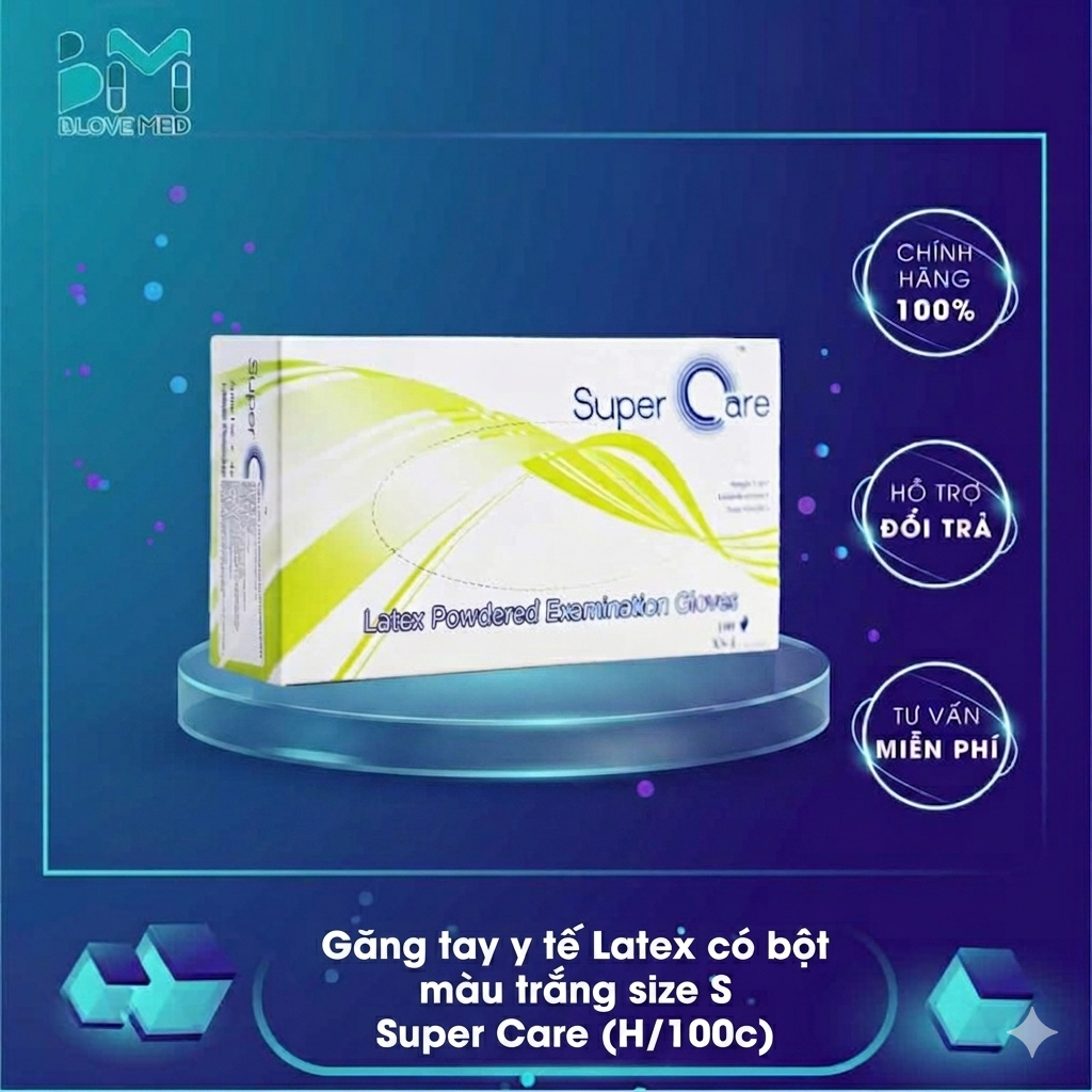 Găng tay y tế Super Care Latex Powdered Examination Gloves