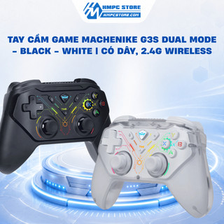 Tay cầm game Machenike G3s Dual Mode - Black - White | Có dây, 2.4G Wireless | Bảo hành 12 tháng