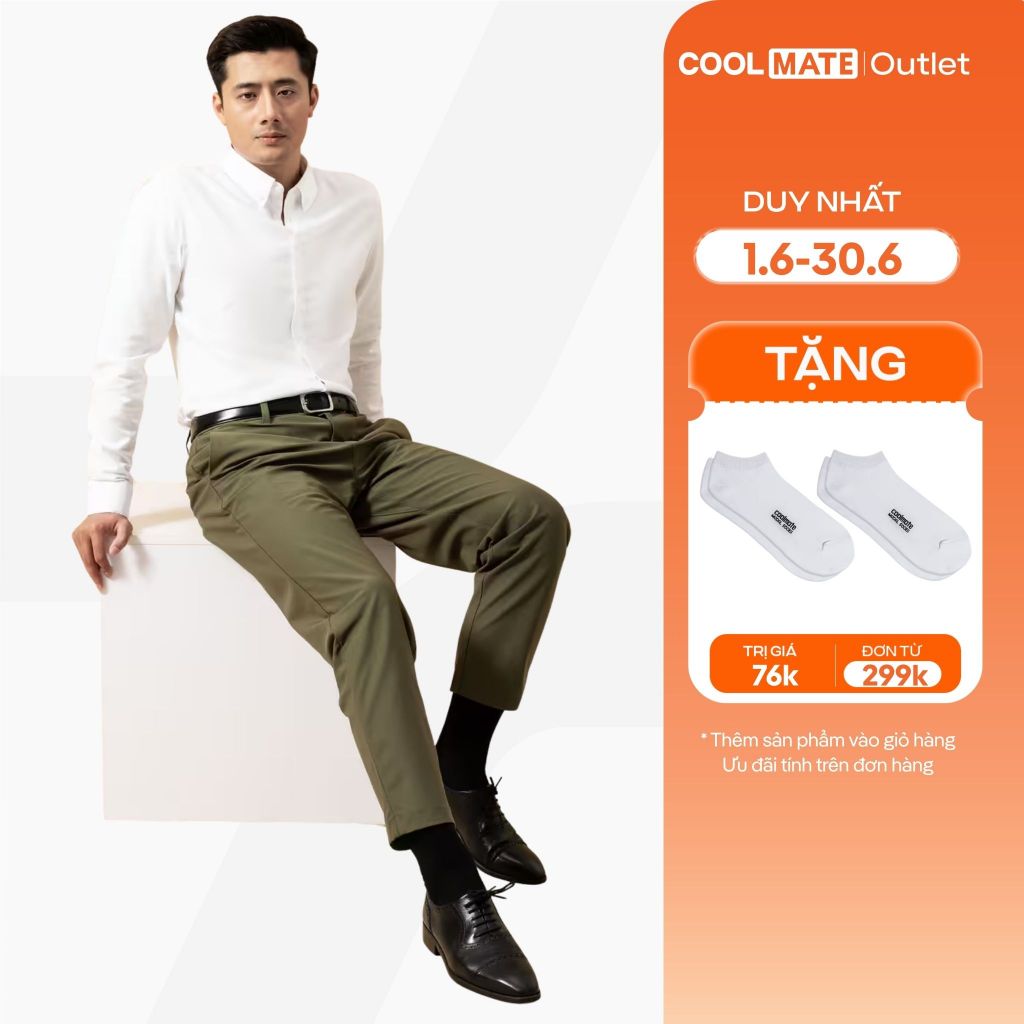 [Tặng tất lười đơn 299k]  Áo Sơ Mi Nam Premium Dobby Chống nhăn,Kháng Khuẩn Coolmate