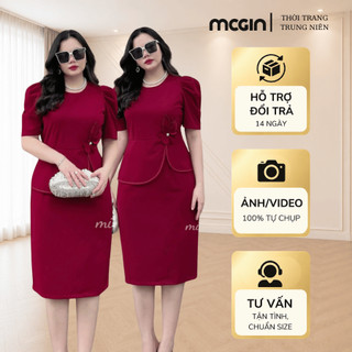 [CG020] Đầm Váy Trung Niên Cho Mẹ Sang Trọng PEPLUM ORCHID Chất Thun Cotton Cao Cấp Đi Tiệc