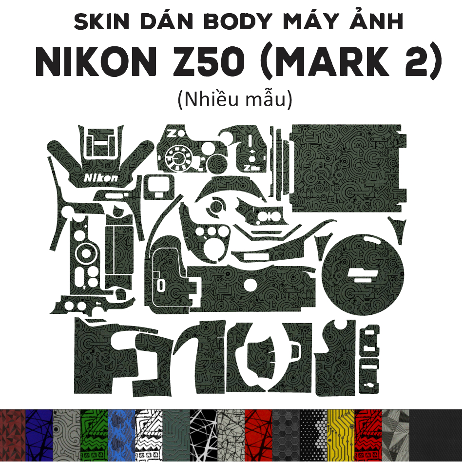 Skin 3M dán Nikon Z50 Mark 2 (Nhiều mẫu) | Miếng film dán chống bám bẩn cho body máy Nikon Z50