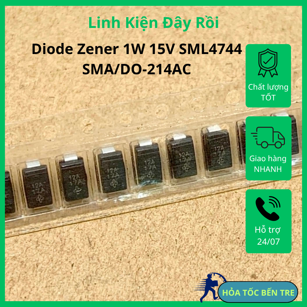 10 cái diode Zener 1W 12V 15V SML4744 SML4742 SMA/DO-214AC