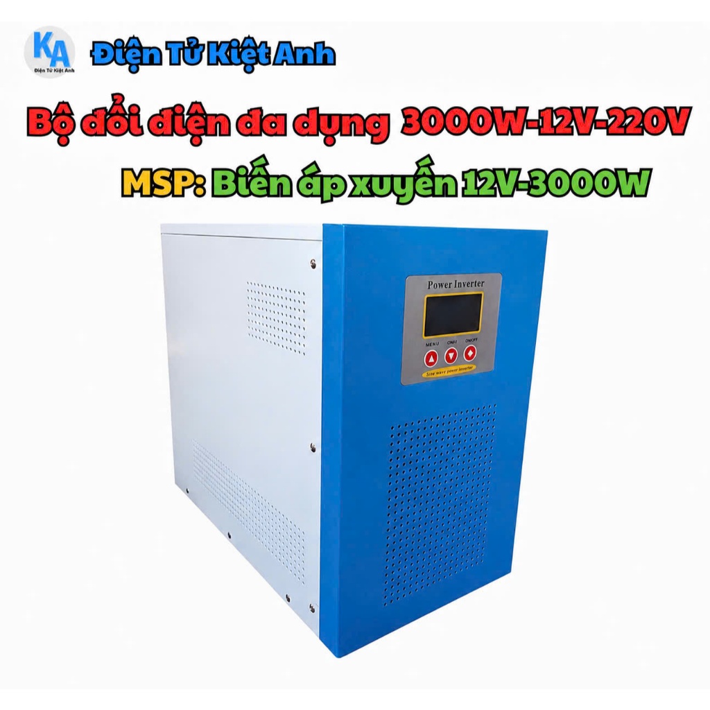 Bộ đổi điện đa dụng 12V-3000W-220V - MSP: Biến áp xuyến 12V-3000W