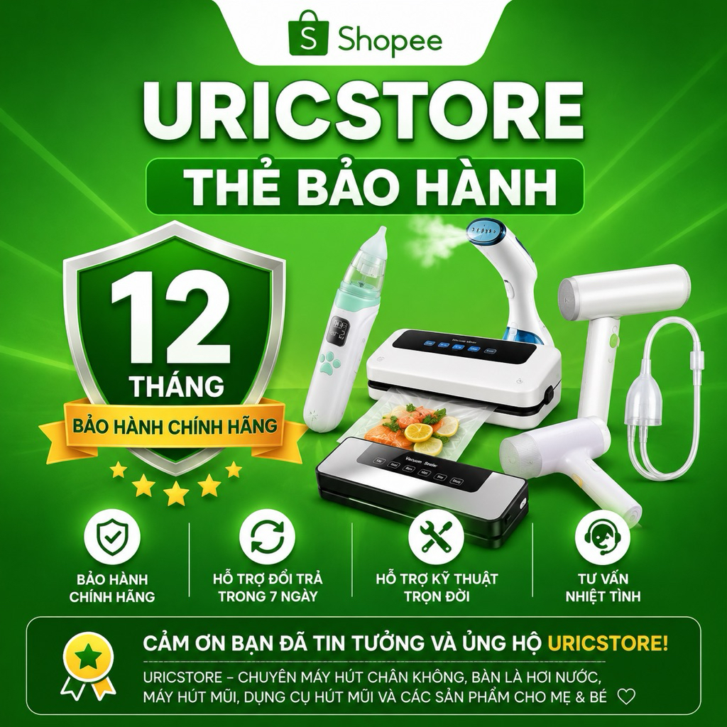 Thẻ bảo hành kỹ thuật 12 tháng , Máy hút Chân không , Bàn là hơi nước , Máy hút mũi ...