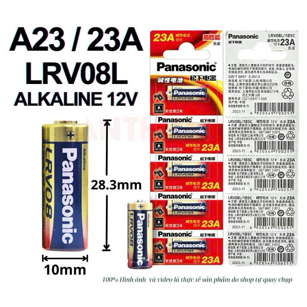 Pin A23 / A27 Panasonic 12V Cao Cấp - Hàng Chính Hãng Pin 23A 27A LRV08 Vỉ 5 Viên ( Kho Pin Giá Rẻ )