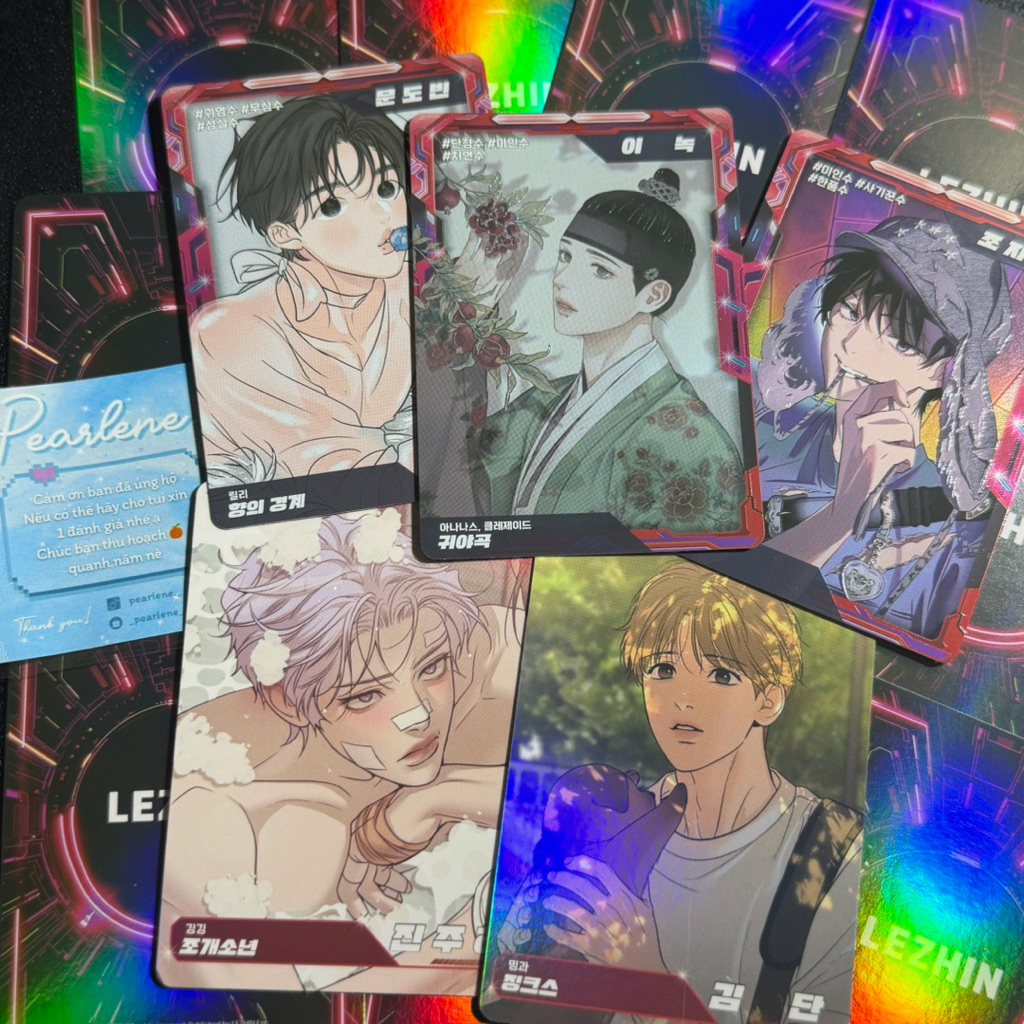 (SẴN - HÀNG OFF) Card AR trading card ver bot Lezhin manhwa bl chính hãng (đọc thêm phần mô tả)