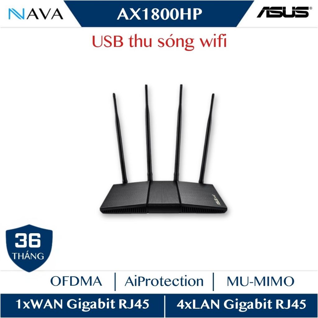Router WiFi 6 ASUS RT-AX1800HP AX1800 Dual Band AiMesh Gigabit