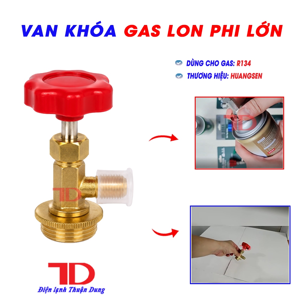 Van Gas Lon R134A Khóa Mở Nhanh Kín Khít Dễ Thao Tác Bền Bỉ Tiện Dụng Cho Thợ Điện Lạnh