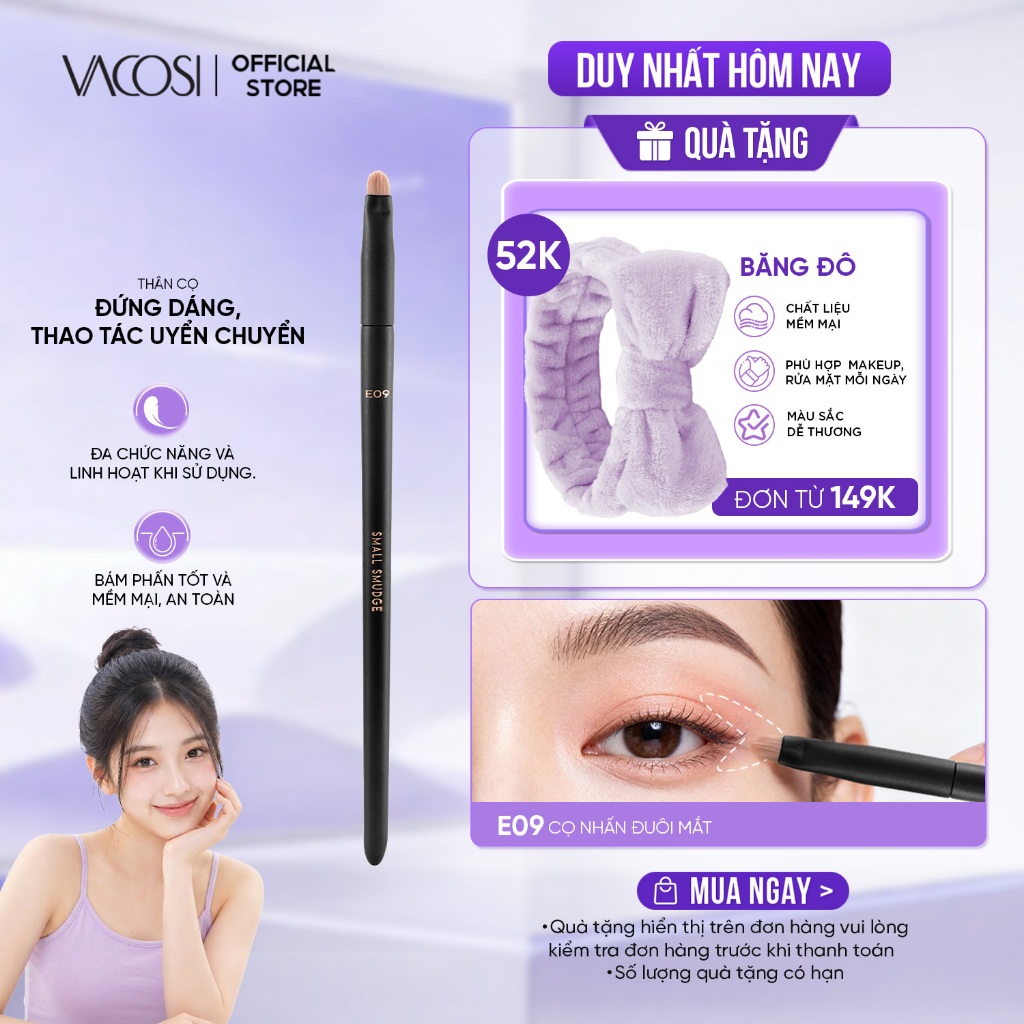 Cọ nhấn đuôi mắt VACOSI - E09-Y24