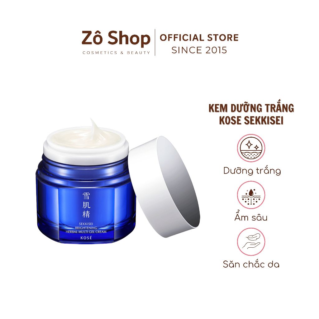 [Nhập khẩu] Kem Kose Sekkisei Dưỡng Trắng Kiêm Mặt Nạ Ngủ Kose Sekkisei Herbal Gel 5 in 1 80g