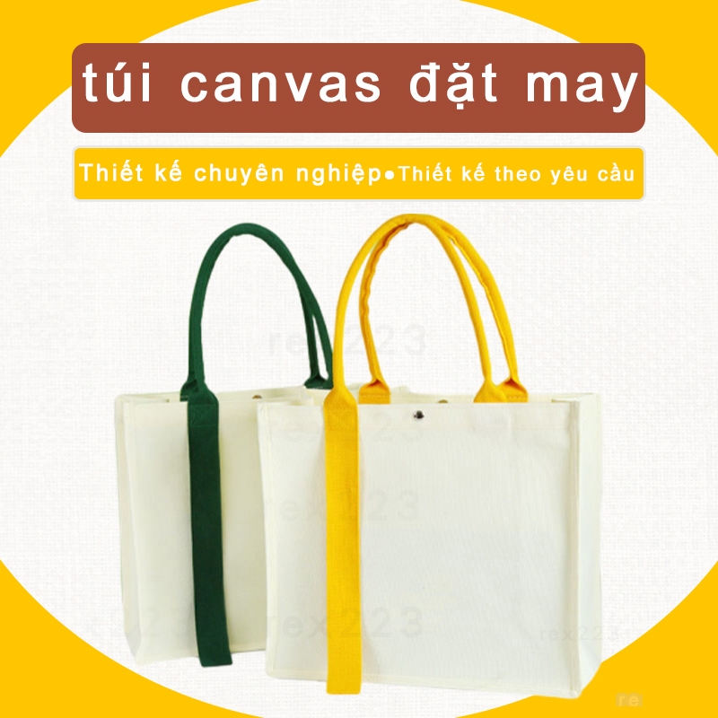 Túi canvas theo yêu cầu in chữ slogan logo thương hiệu shop quần áo packaging in lụa