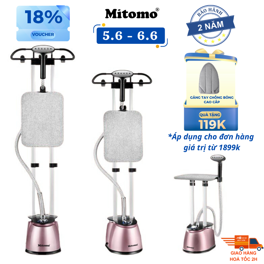 Bàn ủi hơi nước đứng cao cấp Mitomo GC-899 Max, công suất 2500W, BH 2 năm