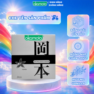 Bao Cao Su Okamoto Skinless Skin Vanilla Hương Vani Hộp 3 Cái