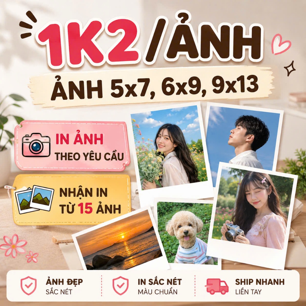 In ảnh 5x7,6x9 Normal (nhận in từ 20 tấm) - in trên 50 ảnh tặng 5 ảnh - SmartPhoto