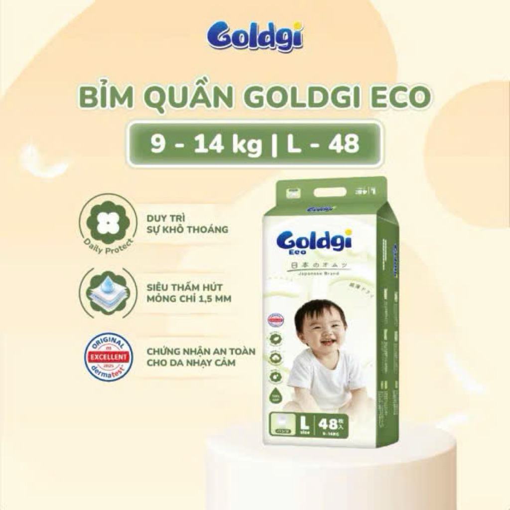 [Goldgi Eco cải tiến 2026] Tã bỉm Goldgi Eco Cải Tiến Mới Nhất 2026 Siêu Mỏng Nhẹ Dành Cho Bé