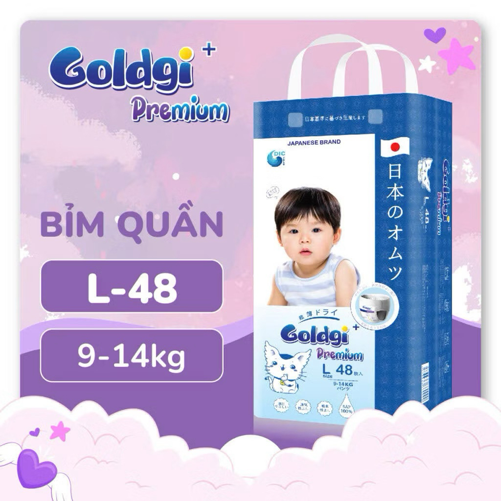 Bỉm quần Goldgi premium, Tã Quần Goldgi + Các Size M60/L48/XL44/XXL32. Bỉm Chính Hãng Mẫu Mới Nhất S