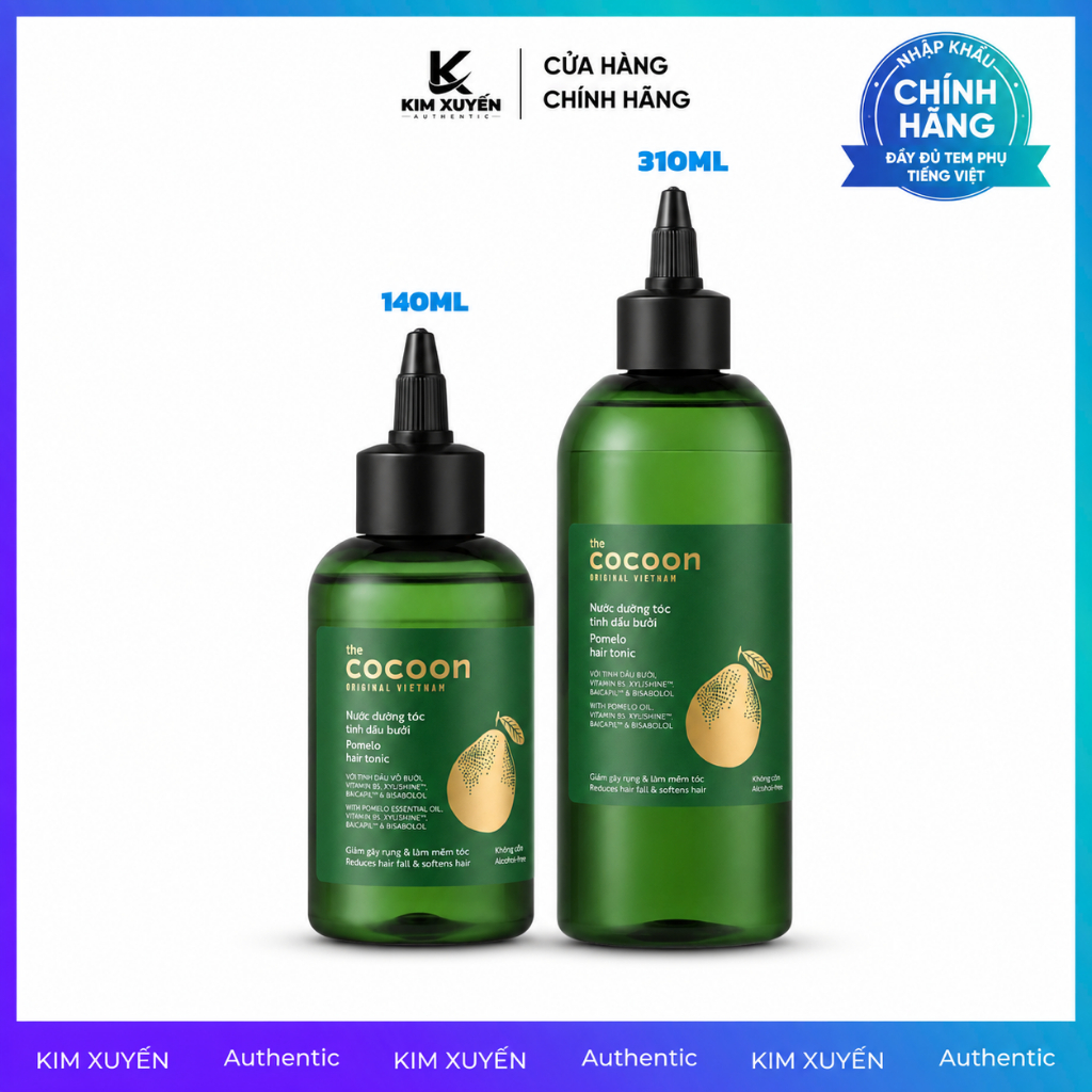 Nước dưỡng tóc tinh dầu bưởi Cocoon Pomelo Hair Tonic 140ML / 310ML - PHIÊN BẢN NÂNG CẤP
