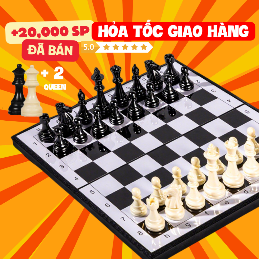 Bộ Cờ Vua Nam Châm Quốc Tế, Bàn Cờ Vua Kiêm Hộp Đựng Sato Cao Cấp, Tặng Thêm 2…