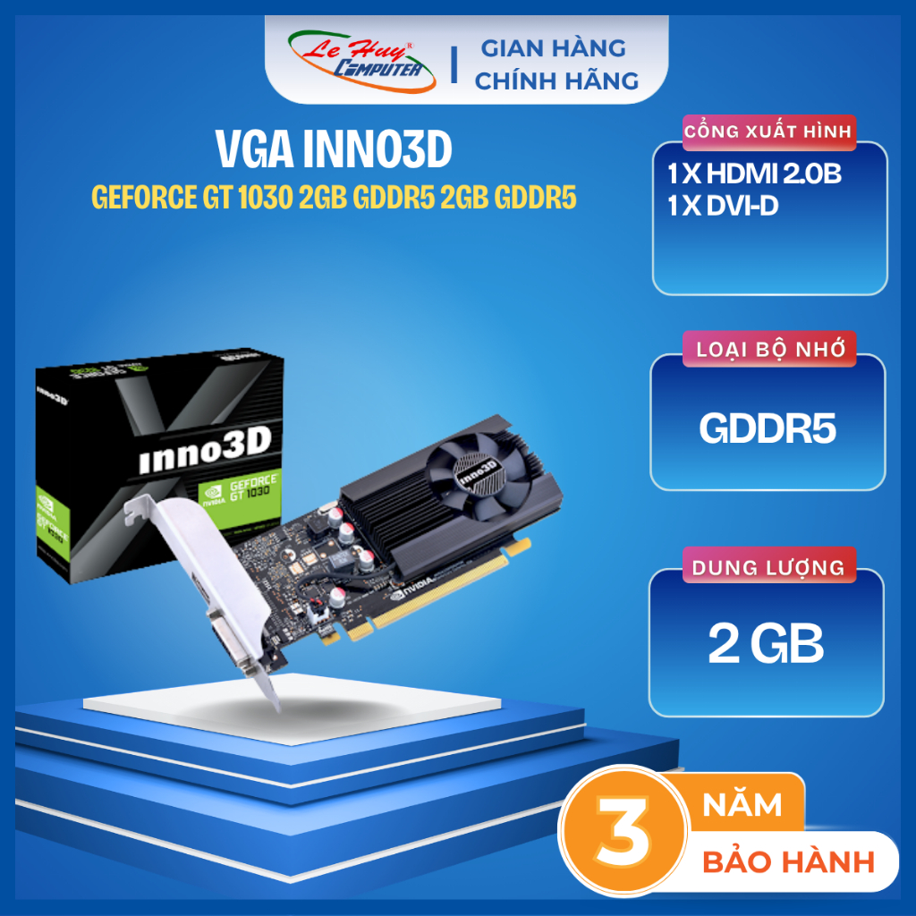 Card Màn Hình INNO3D GeForce GT 1030 2G DDR5 (N1030-1DDV-E6BL) - Hàng Chính Hãng