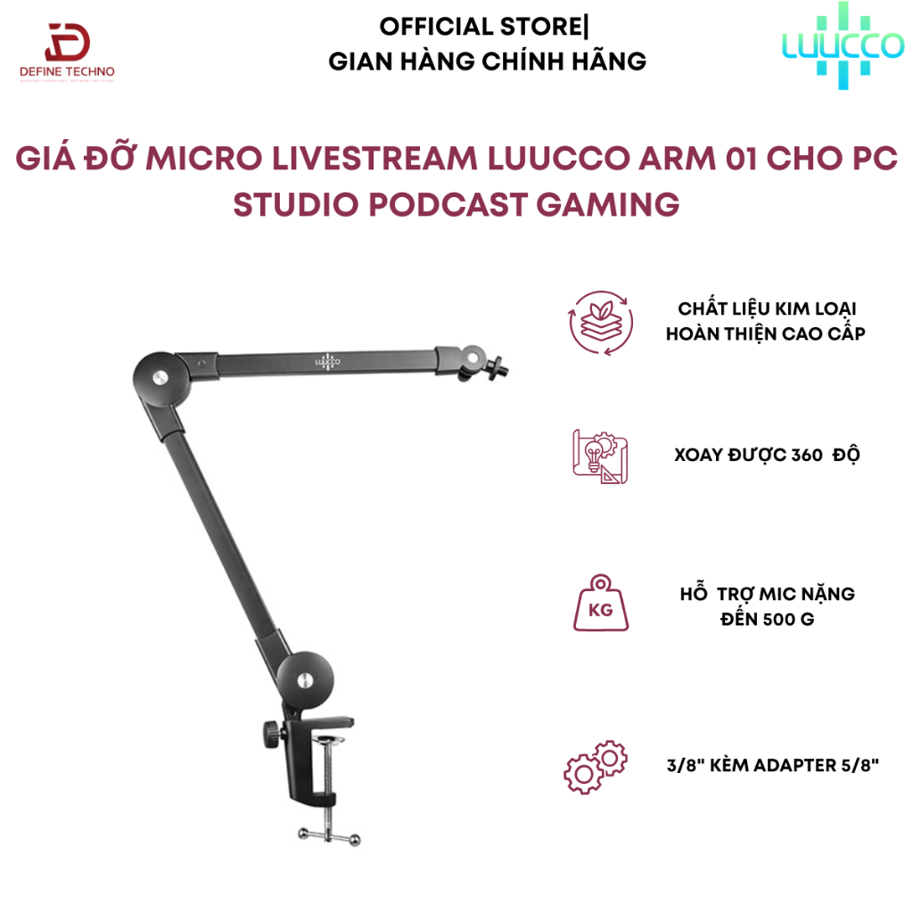 Giá Đỡ Micro Luucco Arm 01 - Giải Pháp Set Up Micro Cho Góc Làm Việc, LiveStream