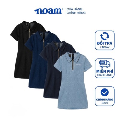 Váy polo nữ NOAM denim cao cấp dáng ôm tôn dáng, thanh lịch - Màu đen