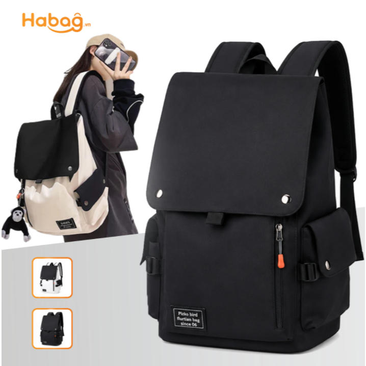 Balo đi học Hàn Quốc Ulzzang nắp gập nam nữ cặp sách đi học đi chơi du lịch thời trang Unisex