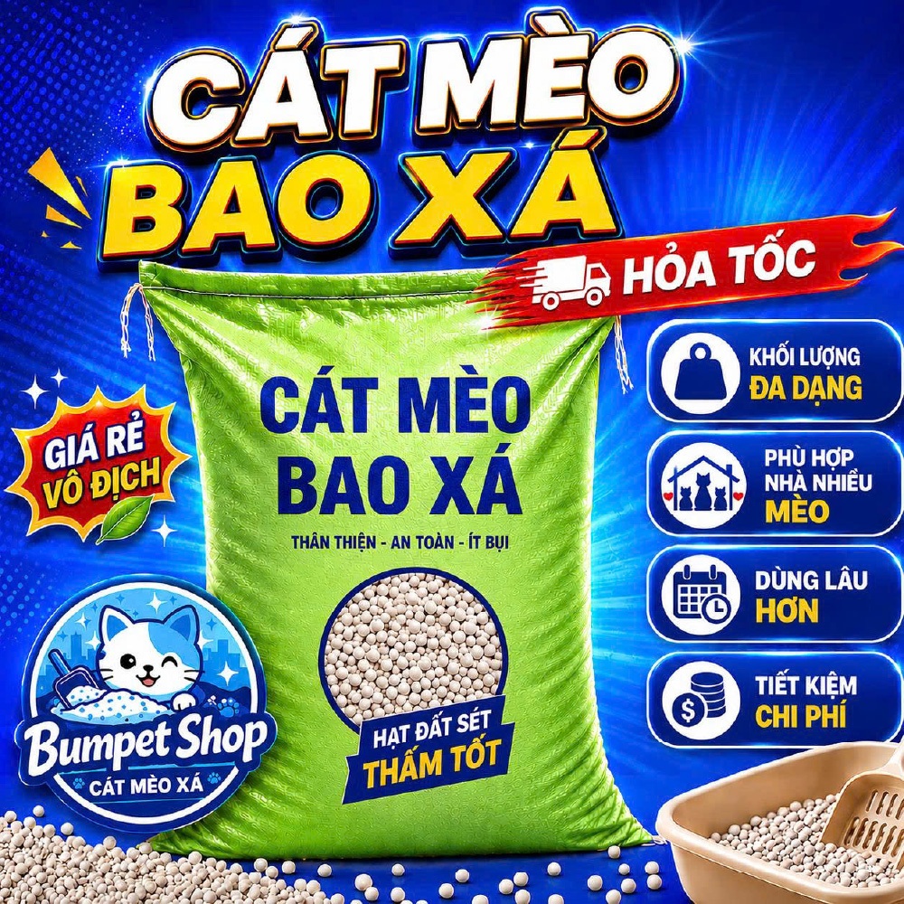 Cát mèo bentonite giá rẻ - hỏa tốc