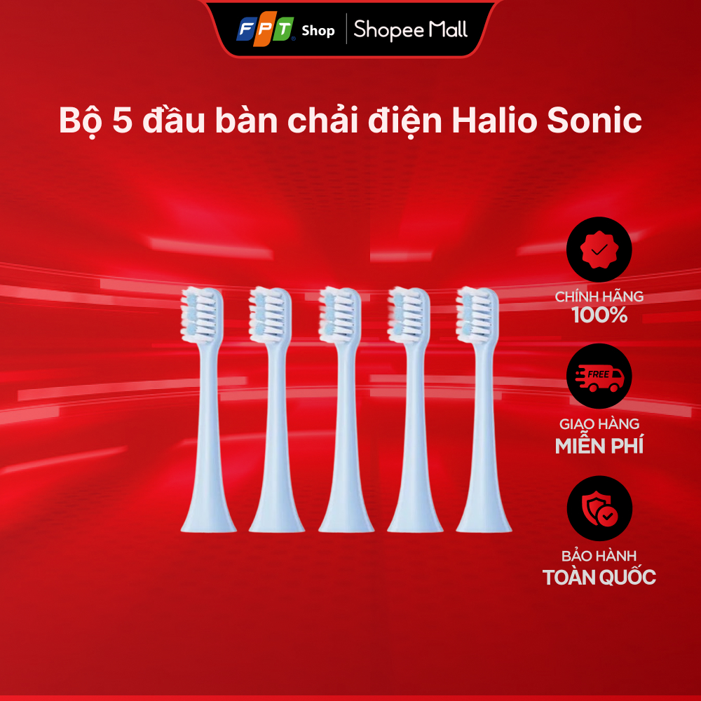 Bộ 5 đầu bàn chải điện Halio Sonic