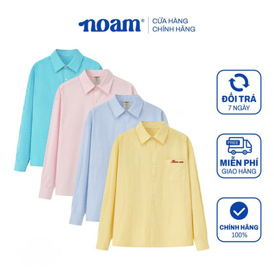 Áo sơ mi Dài tay Unisex NOAM Dress Casual Form rộng Chất liệu vải Oxford kẻ sọc cao cấp - Vàng/ Xanh