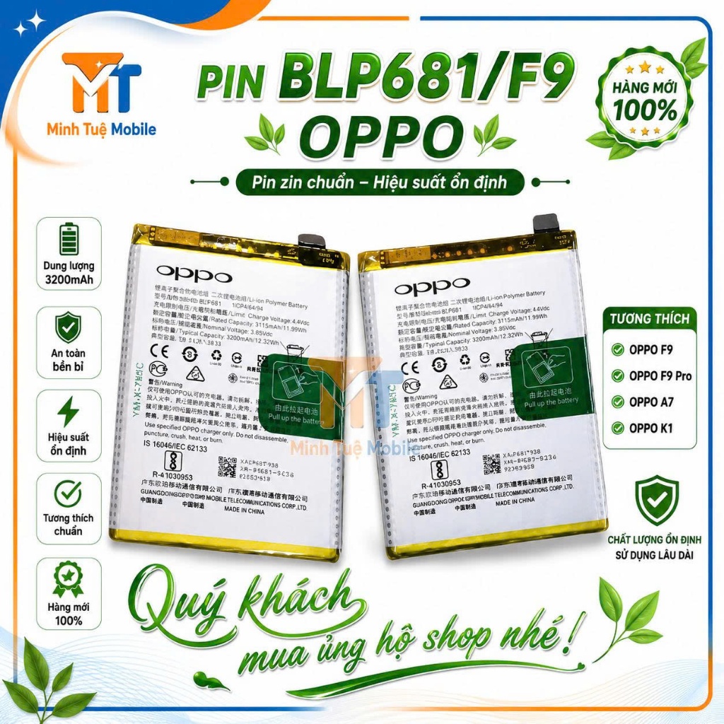 Pin BLP681 / F9 cho OPPO,mới