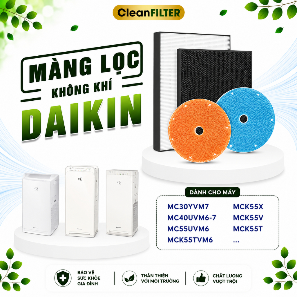 Màng Lọc Không Khí Daikin: MCQ30ZVM7, MC30YVM7, MC40UVM6-7, MC55UVM6, MCK55TVM6,MCK55X,...